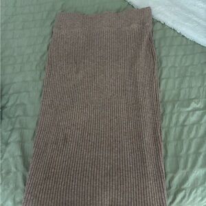 Straight Light Pink Cotton Skirt